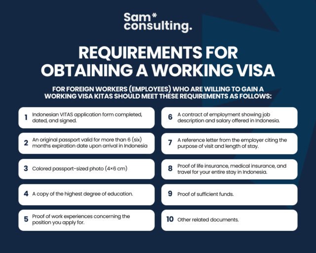 Requirement for obtaining a working visa 