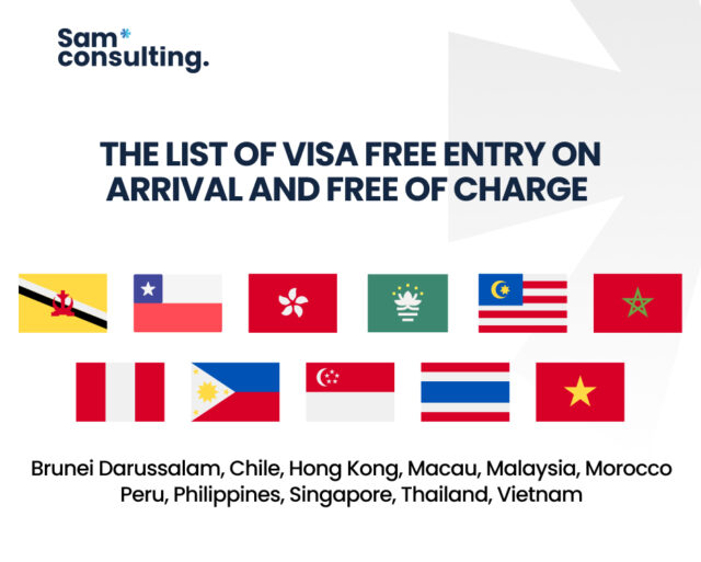 The list of Visa Free entry on arrival 