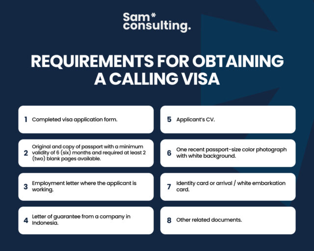 Requirement for obtaining a calling visa