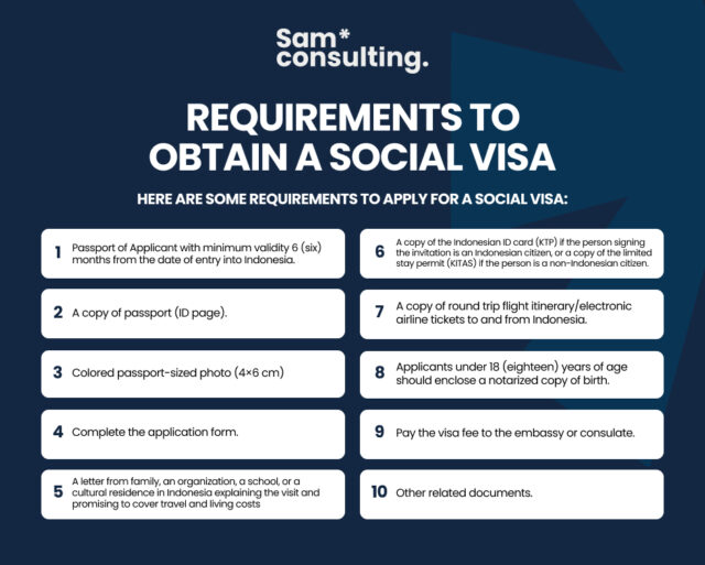 Requirements to obtain a social visa